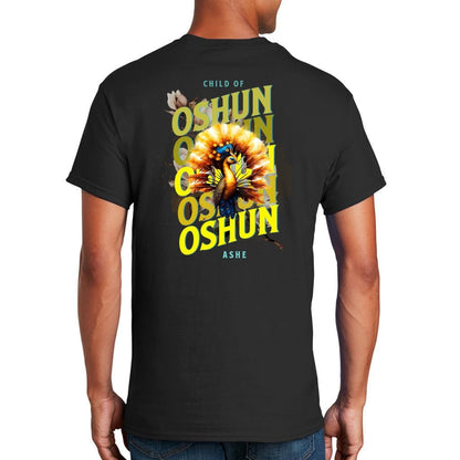 Orisha OSHUN peacock  Ashe Unisex Retro tshirt, Child of OSHUN Tshirt, Ashe OSHUN Afroculture Yoruba Orisha Tshirt