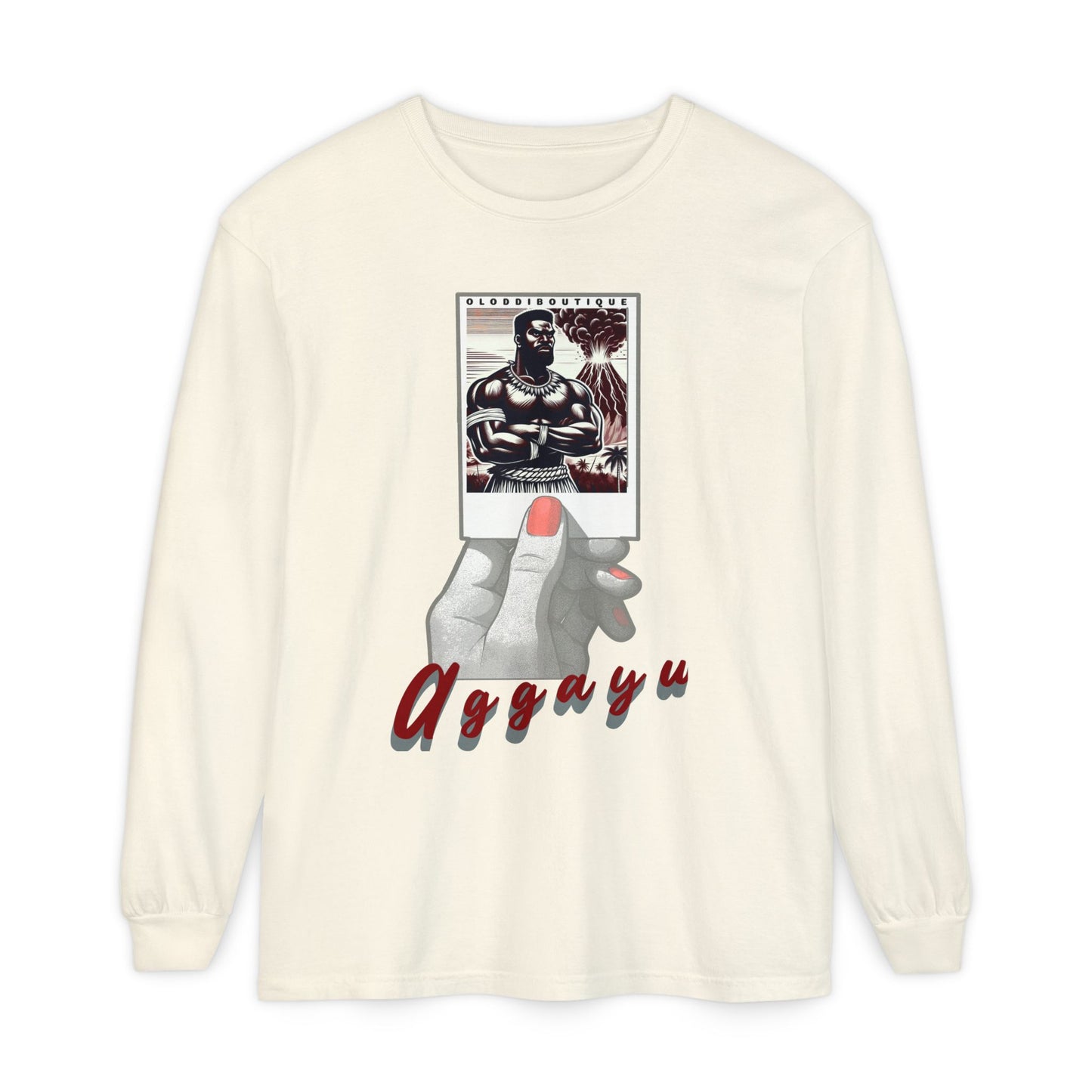 Polaroid Aggayú (Agayu) Long Sleeve Tee for Devotee & Godparent! Orisha Polaroid Collection