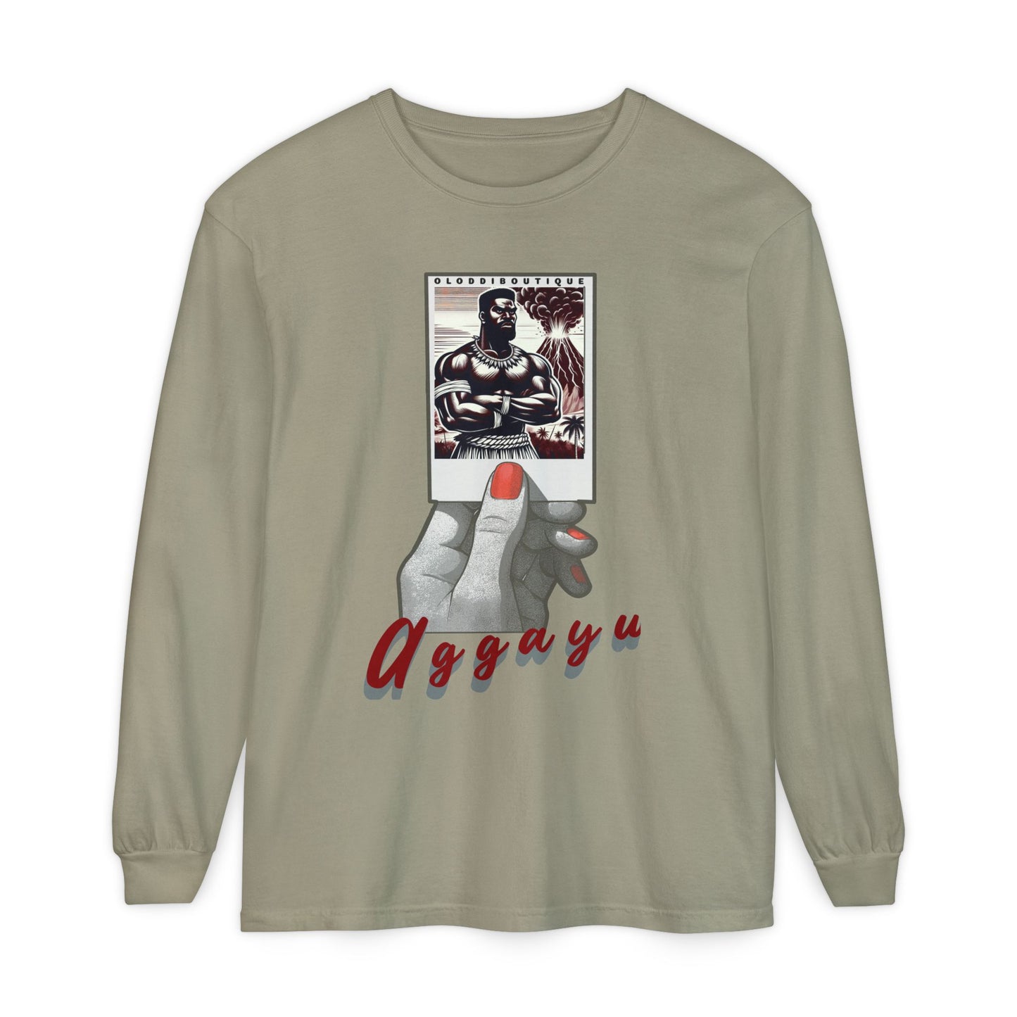Polaroid Aggayú (Agayu) Long Sleeve Tee for Devotee & Godparent! Orisha Polaroid Collection