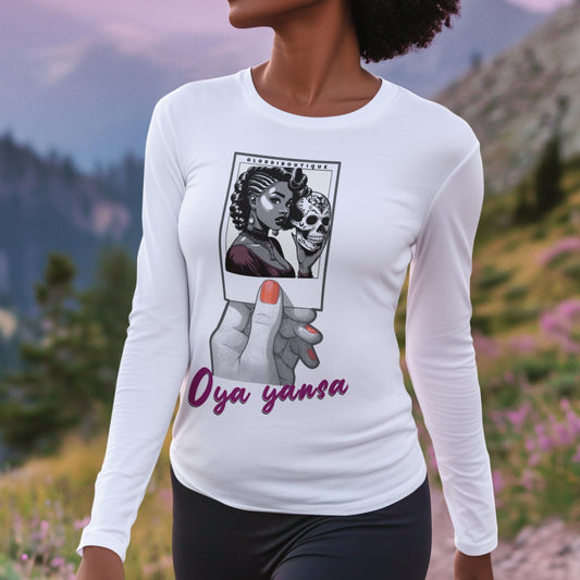 Polaroid Oya Long Sleeve Tee for Devotee & Godparent, Orisha Polaroid Collection