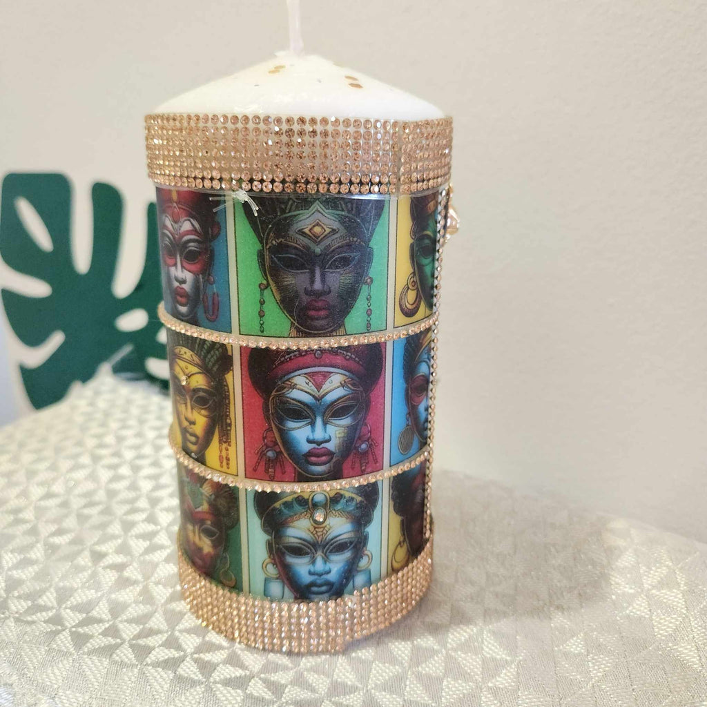 Orisha OYA Yansa Buffalo Rider, Tornado Maker, Queen of the Mask And Cemetary, Elegant Custom Decor Altar Candle!