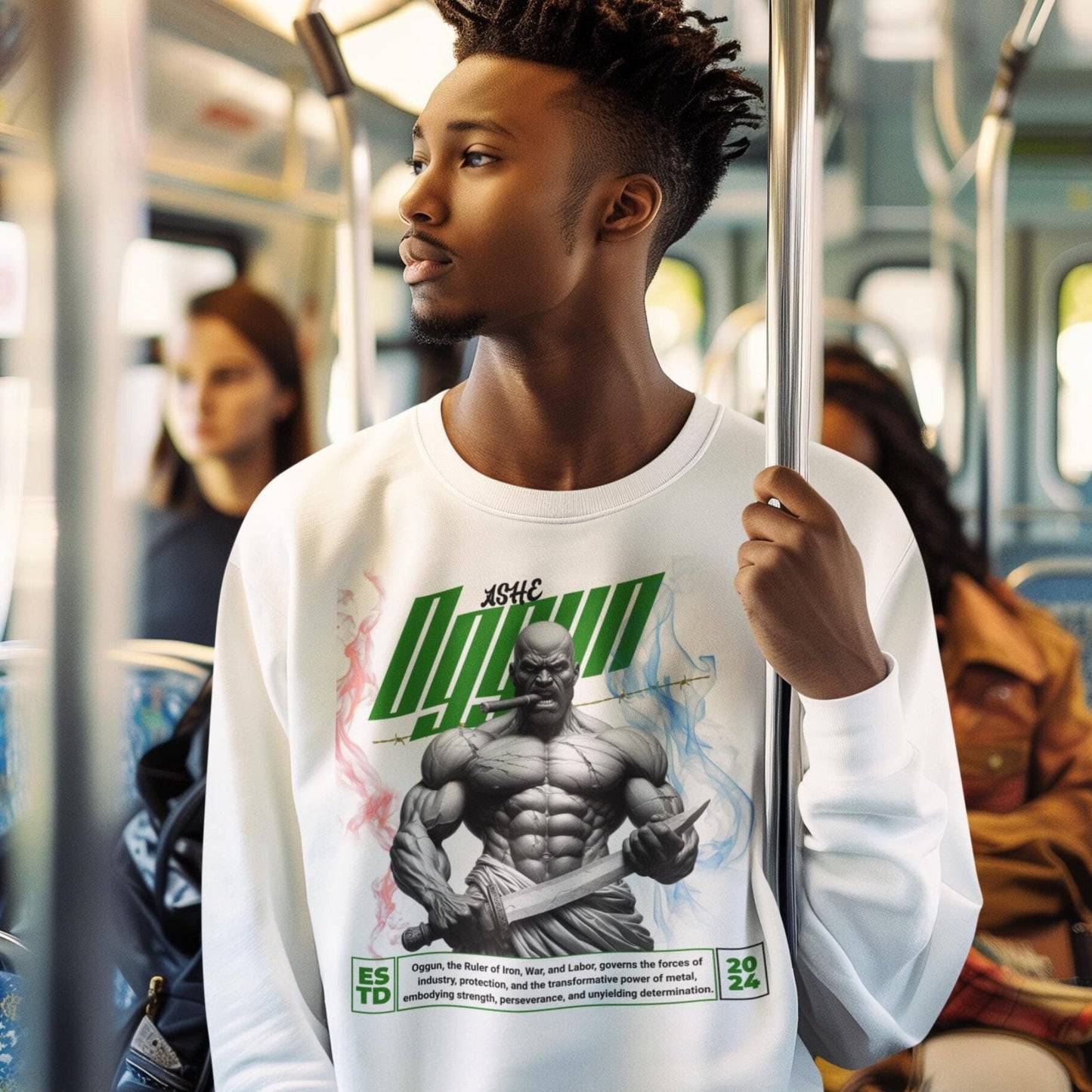 Orisha Oggun Marble Royalty Sweatshirt - Ruler of Iron | Gift for Devotee or Godparent