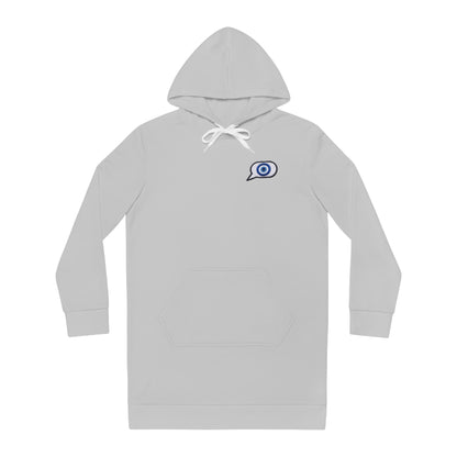 Evil Eye Lace-Up Hoodie Dress — Blue Nazar Charm Back Print