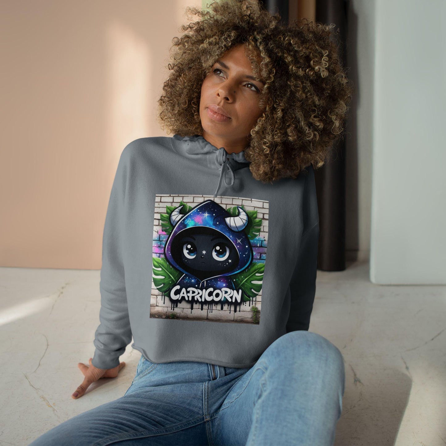CAPRICORN Crop Hoodie - Zodiac Sign Apparel for Astrology Lovers, Perfect Gift, Trendy Fashion, Unique Style
