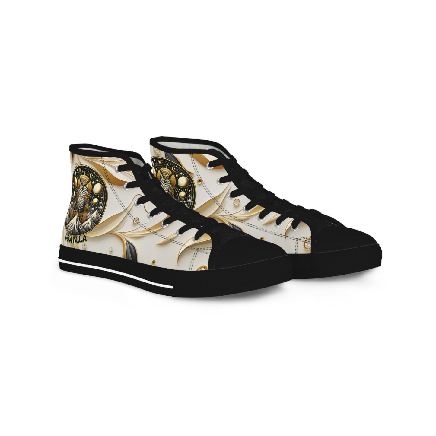 Orisha OBATALA "Calming Whites" High Top Sneakers! Gift for Devotee or godparent! Stylish Spiritual Footwear!