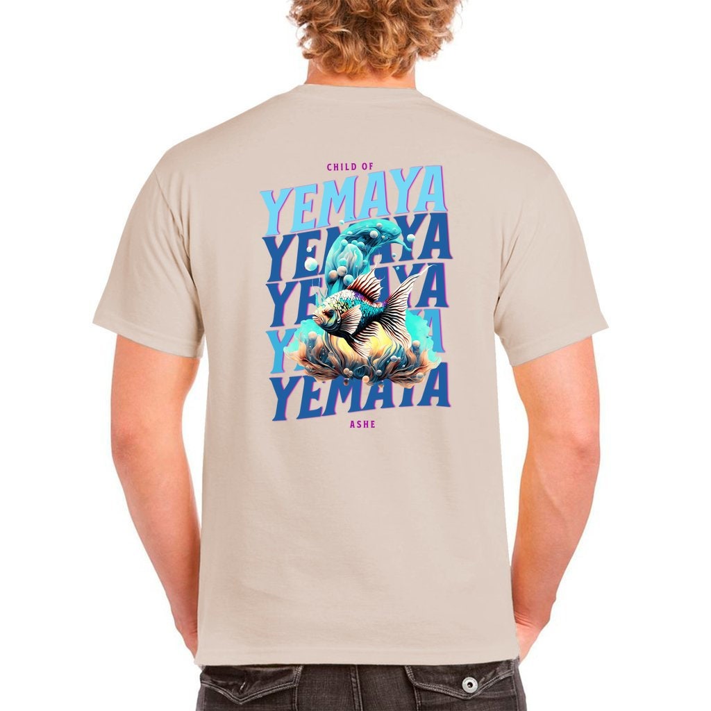 YEMAYA Ashe Shirt! "Child of Yemaya Always" urban style tshirt! Yemaya fish and dolphins Tshirt!