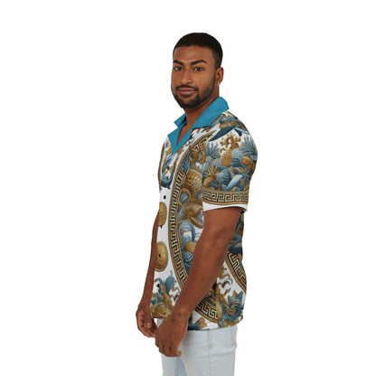 Orisha Olokun Hawaiian Style Button Down Shirt - Gift for Devotee or Godparent