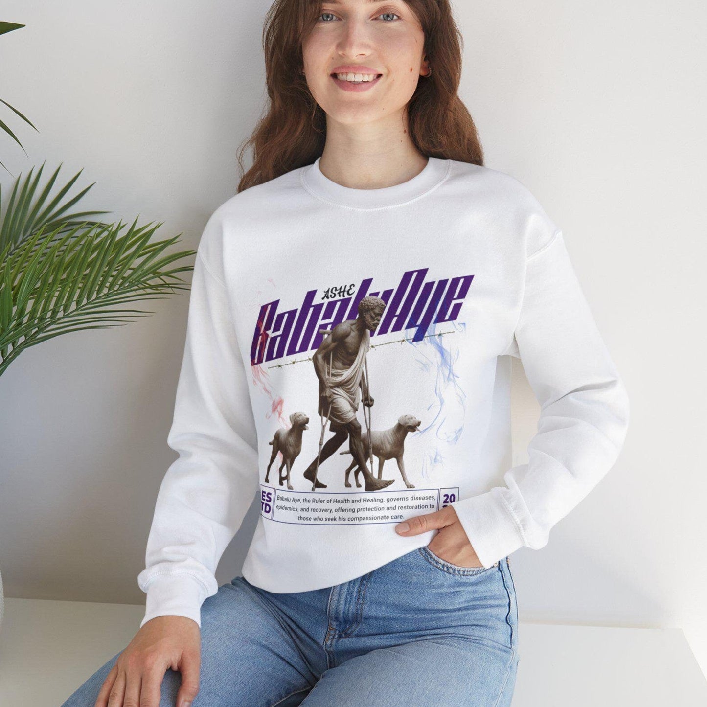 Orisha Babalu Aye Marble Royalty Sweatshirt - Ruler of Healing | Gift for Devotee or Godparent