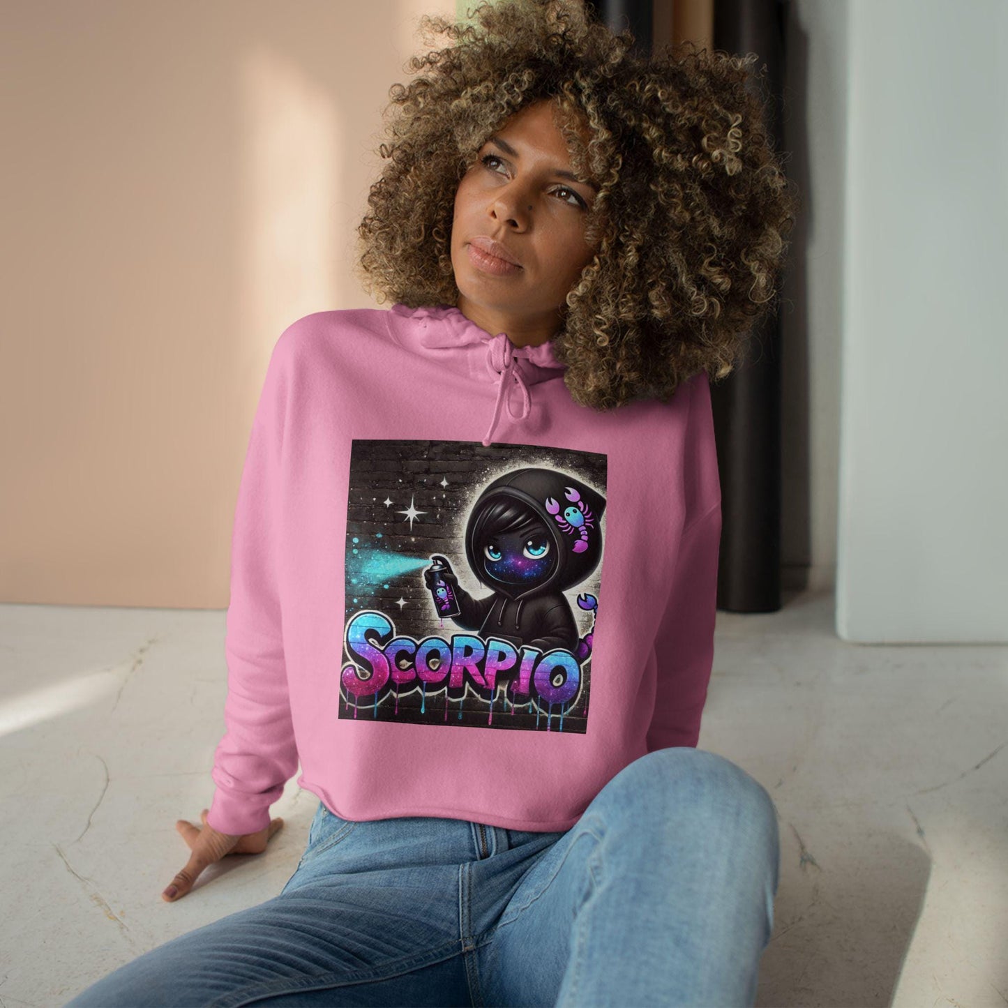 Scorpio Vibes Crop Hoodie - Trendy Astrology Apparel, Zodiac Gift, Statement Hoodie, Halloween Fashion, Horoscope Lovers