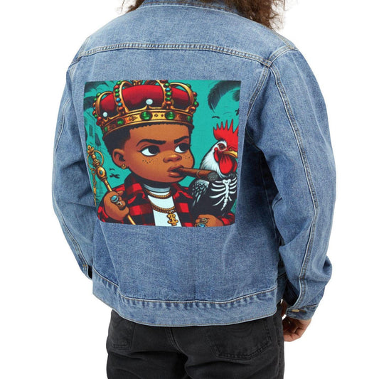 Orisha ELLEGUA Denim Pop Art Jean Jacket! Gift for Godparent or Devotee!