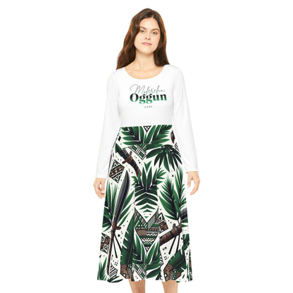 Maferefun Orisha OGGUN Long sleeve Dress! Gift for devotee or Godmother! omo oggun stylish dress!! Ashe OGGUN!!