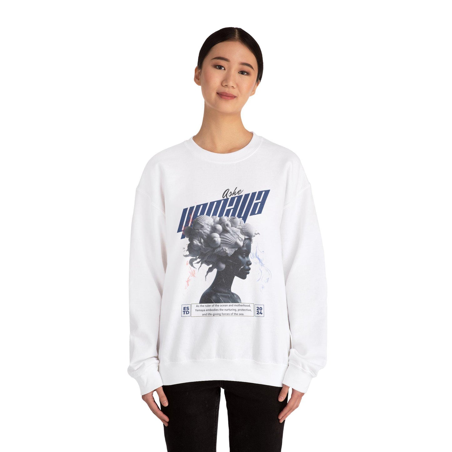 Orisha Yemaya “Marble Royalty” Sweatshirt – Ruler of the Ocean | Gift for Devotee or Godparent