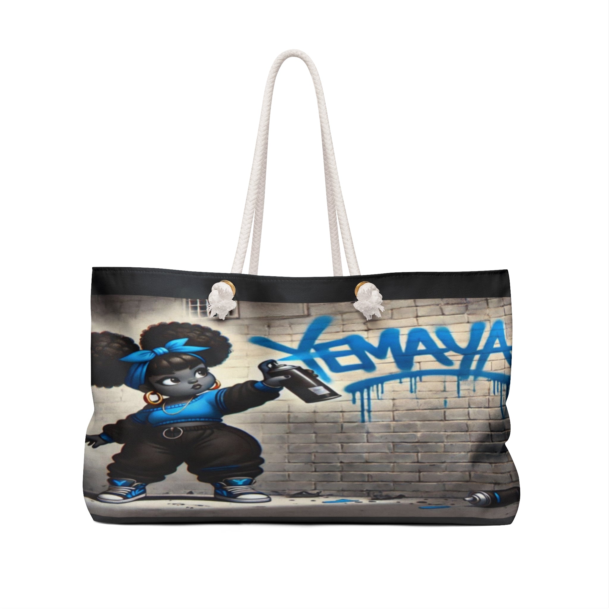 Orisha YEMAYA Street Art Inspired Weekender Bag, Stylish Tote , Gift for Devotee or Godparent! Ashe yemaya