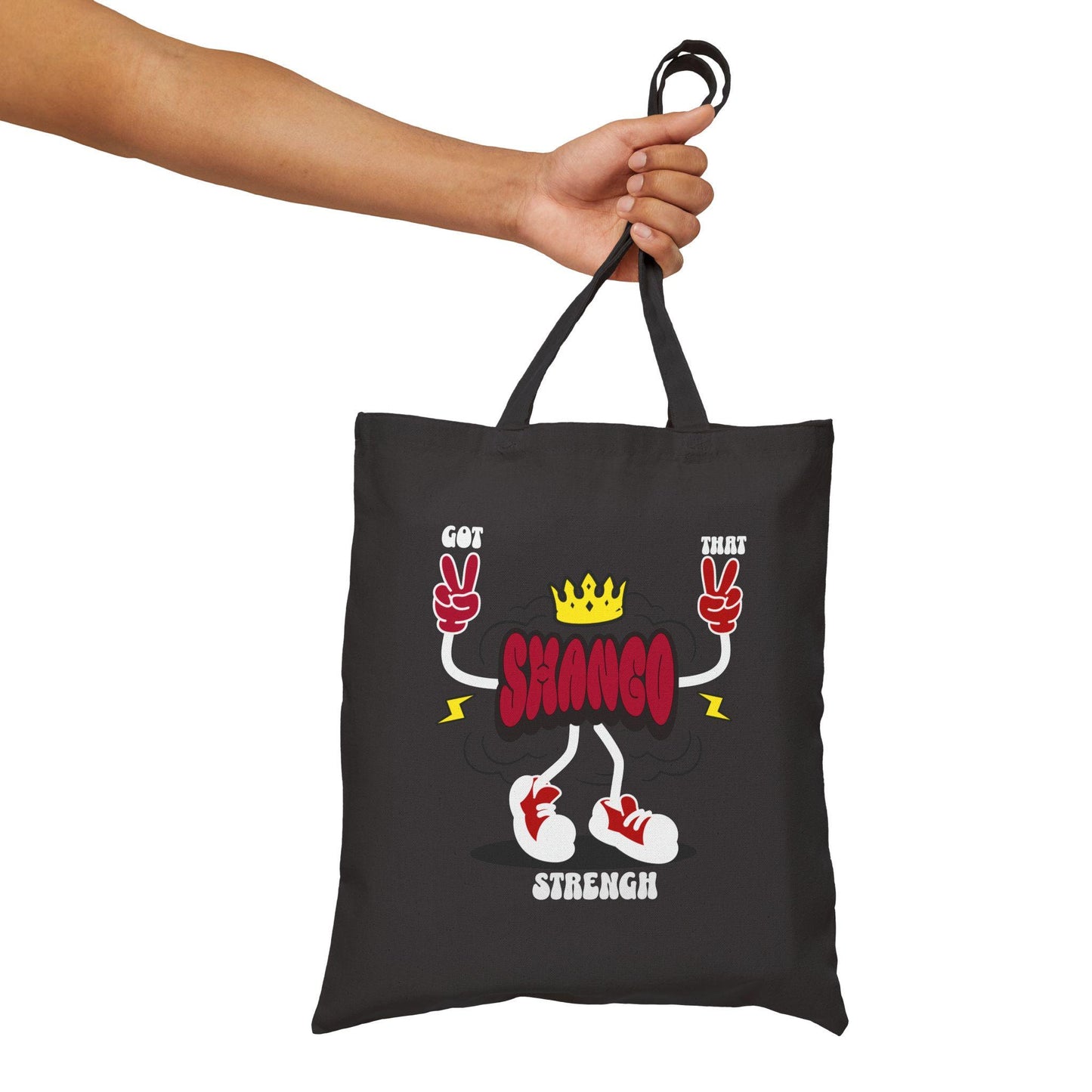 Got that SHANGO Strength! cute Orisha Shango tote bag! Gift for Devotee or Godparent
