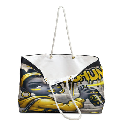Street Art Inspired, Orisha OSHUN Ladies Weekender Bag! Cute and Whimsical OSHUN on the Go Bag! Gift for Devotee or Godparent!