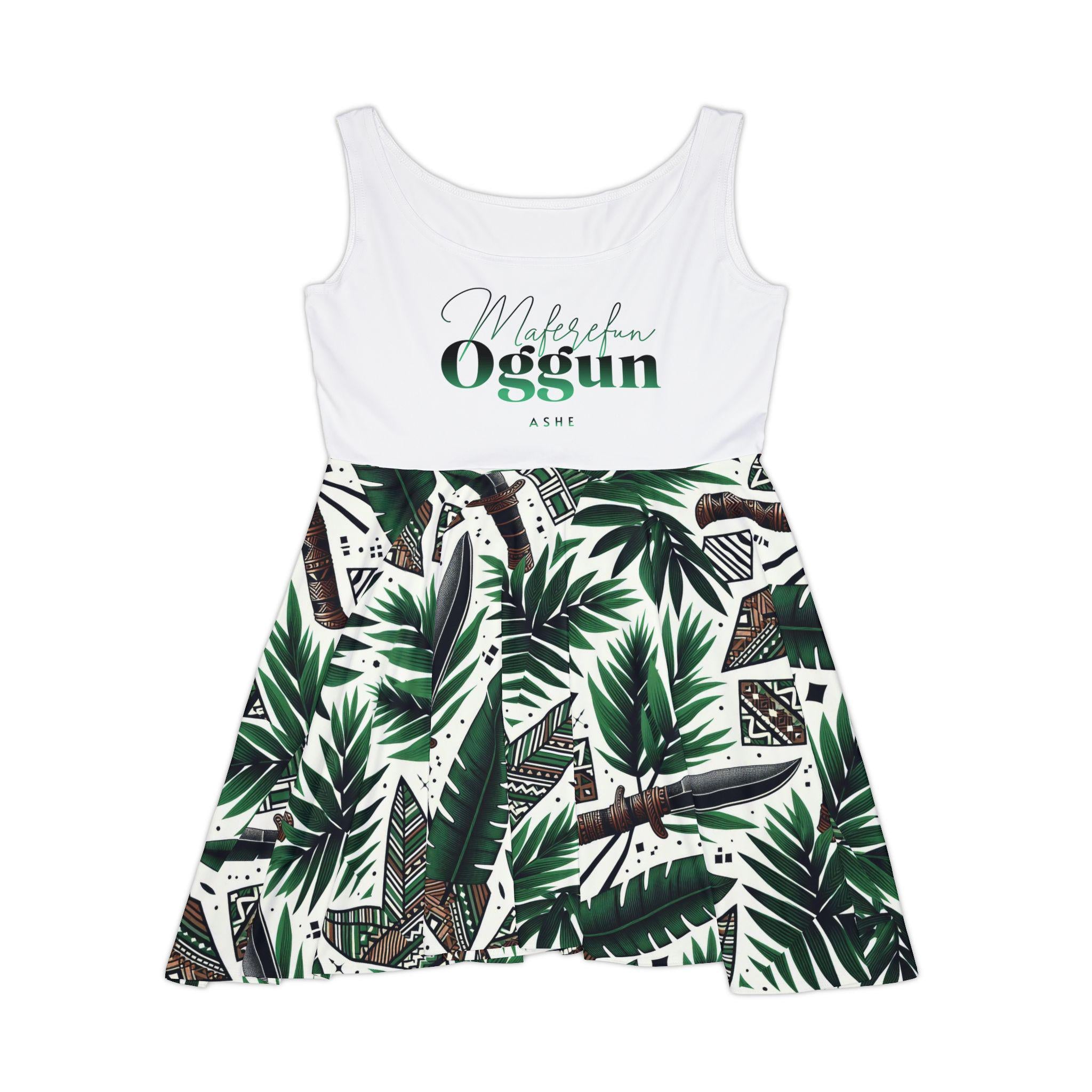 Orisha OGGUN Summer Skater Style Dress! Gift for Devotee,friend or Godmother! omo oggun! Maferefun Oggun summer boho Dress! ashe oggun!