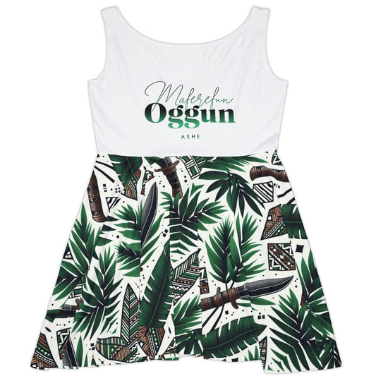 Orisha OGGUN Summer Skater Style Dress! Gift for Devotee,friend or Godmother! omo oggun! Maferefun Oggun summer boho Dress! ashe oggun!