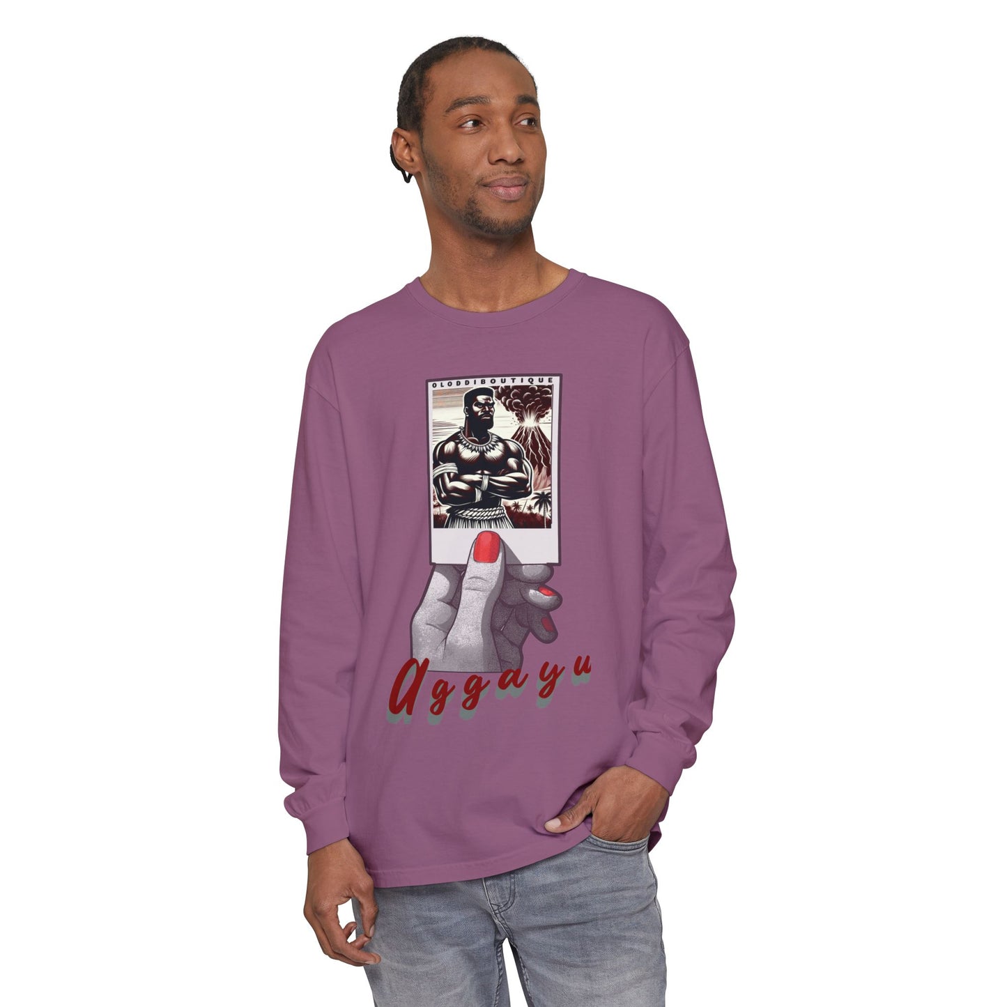 Polaroid Aggayú (Agayu) Long Sleeve Tee for Devotee & Godparent! Orisha Polaroid Collection