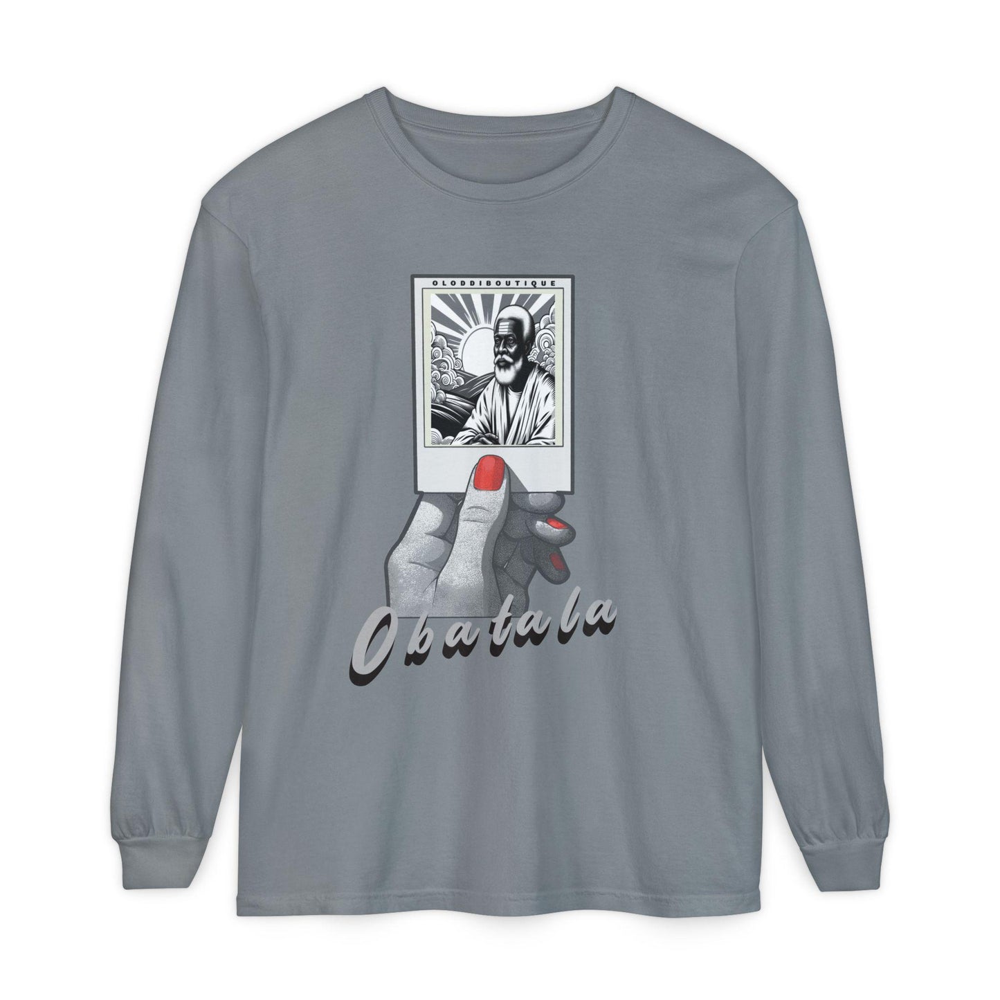 Polaroid Obatala Long Sleeve Tee for Devotee & Godparent ! Orisha Polaroid Collection
