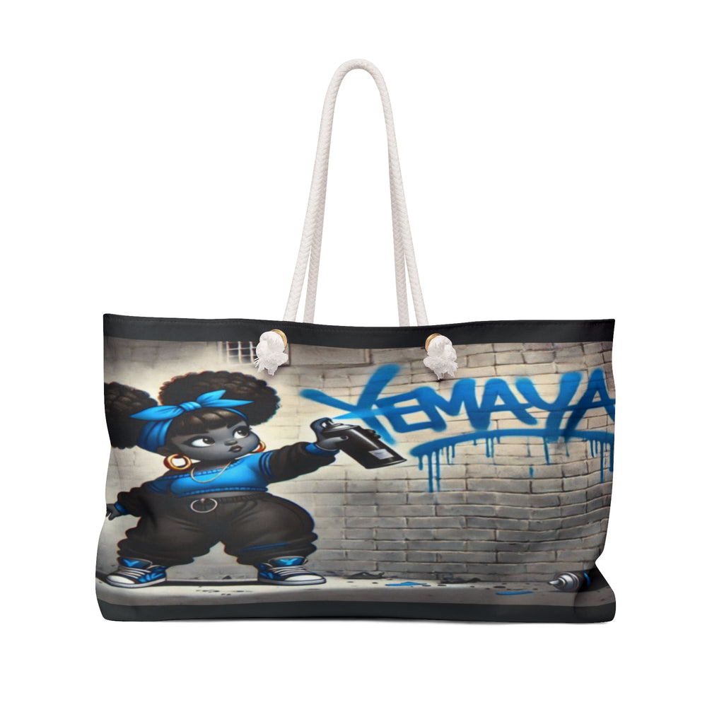 Orisha YEMAYA Street Art Inspired Weekender Bag, Stylish Tote , Gift for Devotee or Godparent! Ashe yemaya
