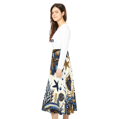 Maferefun "OLOKUN" Long Sleeve Orisha Based Dress!Gift For Devotee or Godparent!