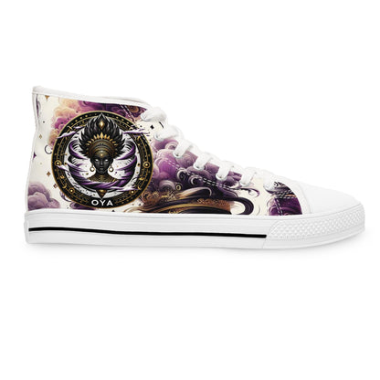 Orisha Based OYA Inspired High-Top Sneakers, Gift for Devotee or Godparent! stylish spiritual footwear!
