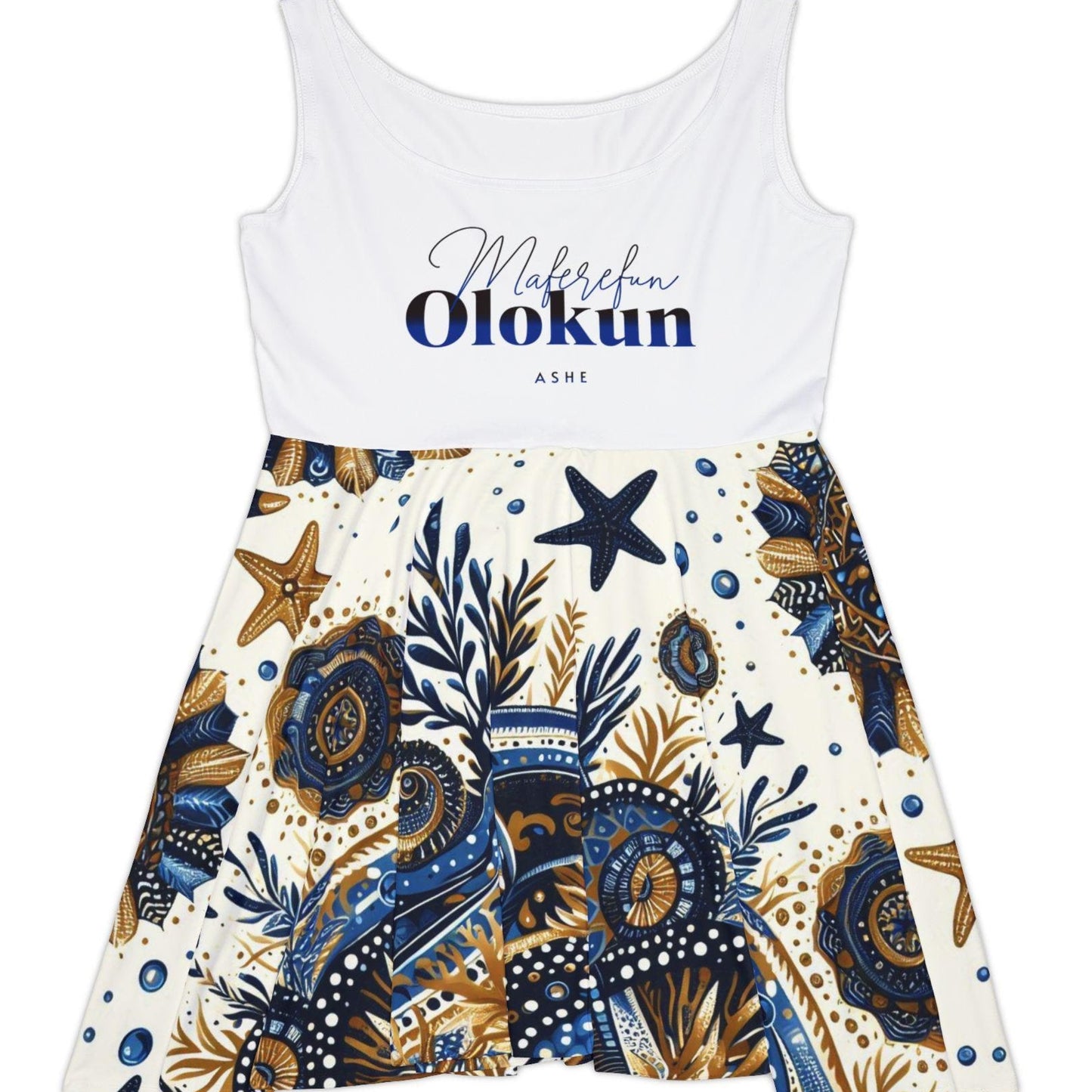 Maferefun OLOKUN Skater Dress – Orisha Inspired | Gift for Devotee or Godparent