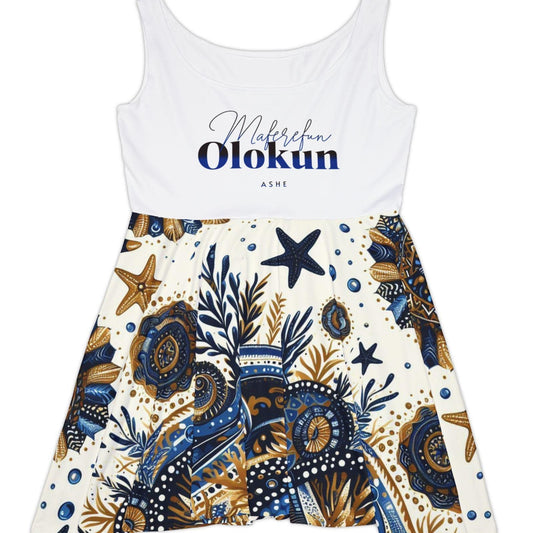 Maferefun OLOKUN Skater Dress – Orisha Inspired | Gift for Devotee or Godparent