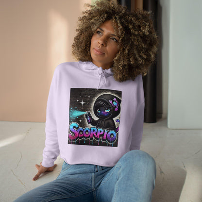 Scorpio Vibes Crop Hoodie - Trendy Astrology Apparel, Zodiac Gift, Statement Hoodie, Halloween Fashion, Horoscope Lovers