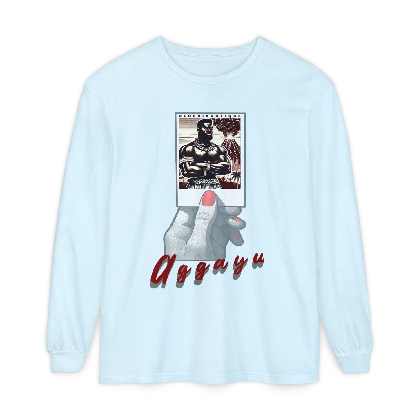Polaroid Aggayú (Agayu) Long Sleeve Tee for Devotee & Godparent! Orisha Polaroid Collection