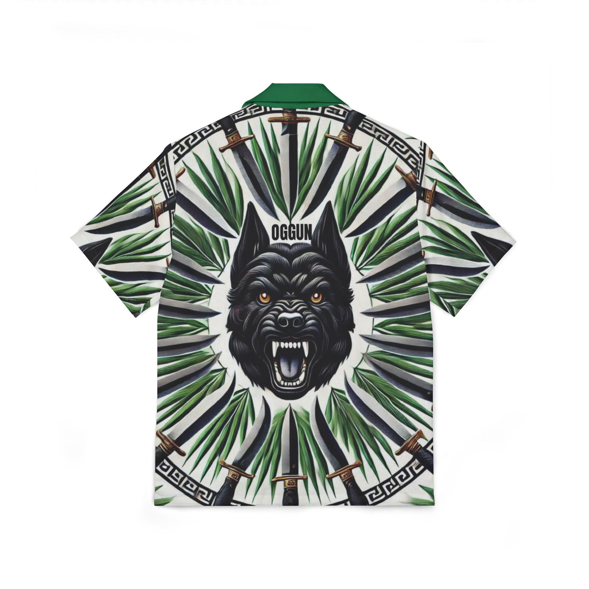 Orisha Oggun Hawaiian Style Button Down Shirt - Gift for Devotee or Godparent