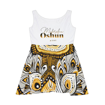 Maferefun OSHUN ladies Summer Skater style Dress! Gift for Devotee or Godparent! Ashe OSHUN Stylish Summer Dress!