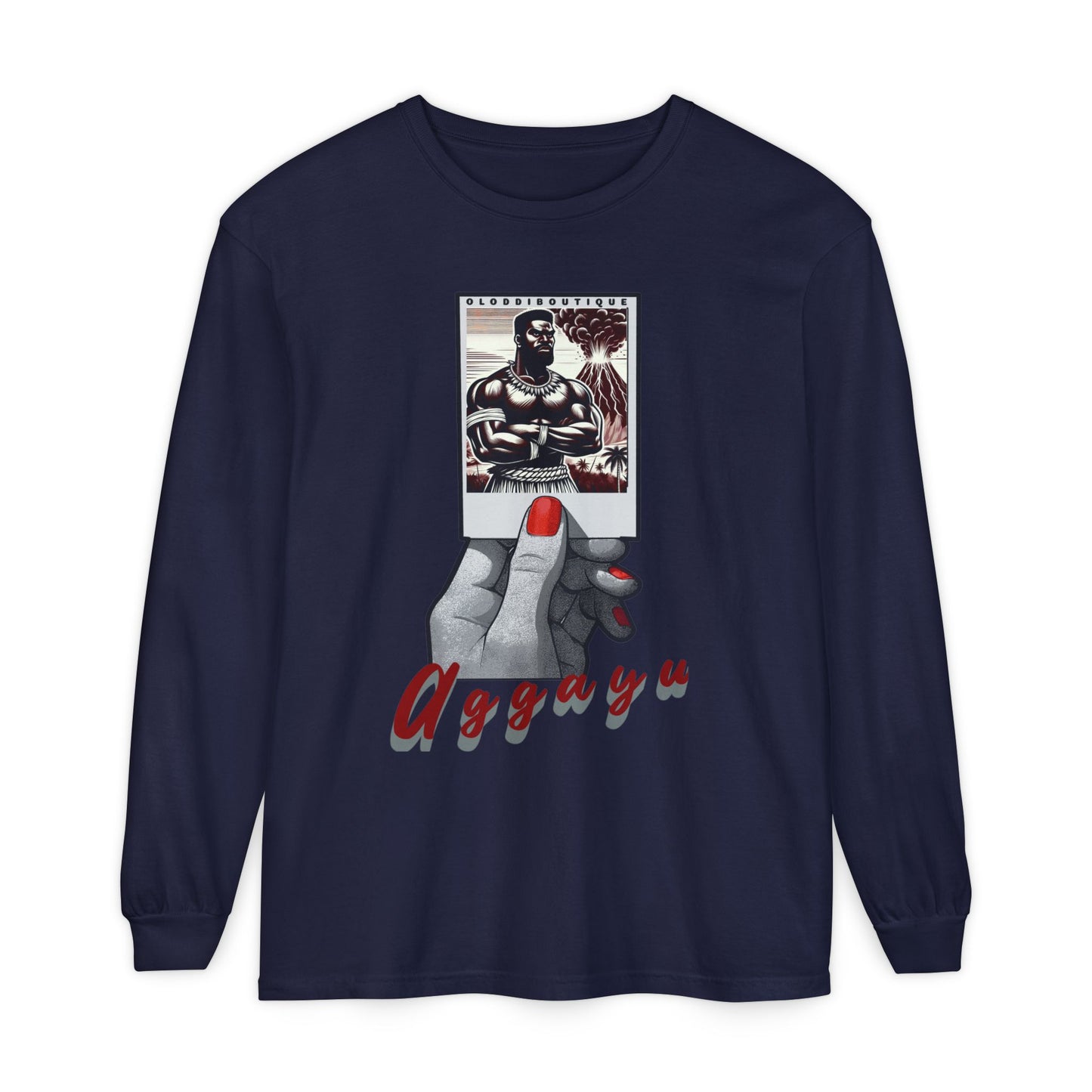 Polaroid Aggayú (Agayu) Long Sleeve Tee for Devotee & Godparent! Orisha Polaroid Collection