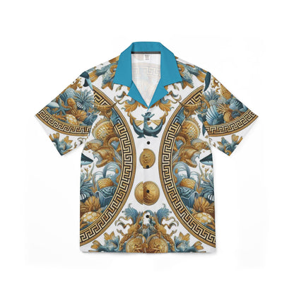 Orisha Olokun Hawaiian Style Button Down Shirt - Gift for Devotee or Godparent