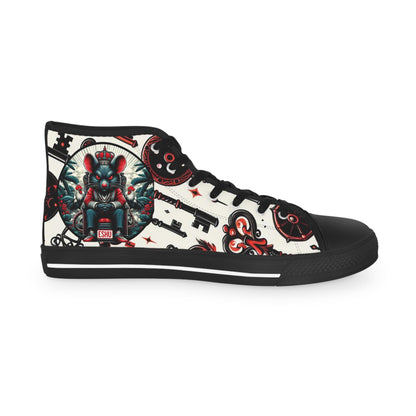 Orisha ESHU inspired "KEY HOLDER" High Top Sneakers! Gift for devotee or godparent! Stylish Orisha based Footwear/Sneakers
