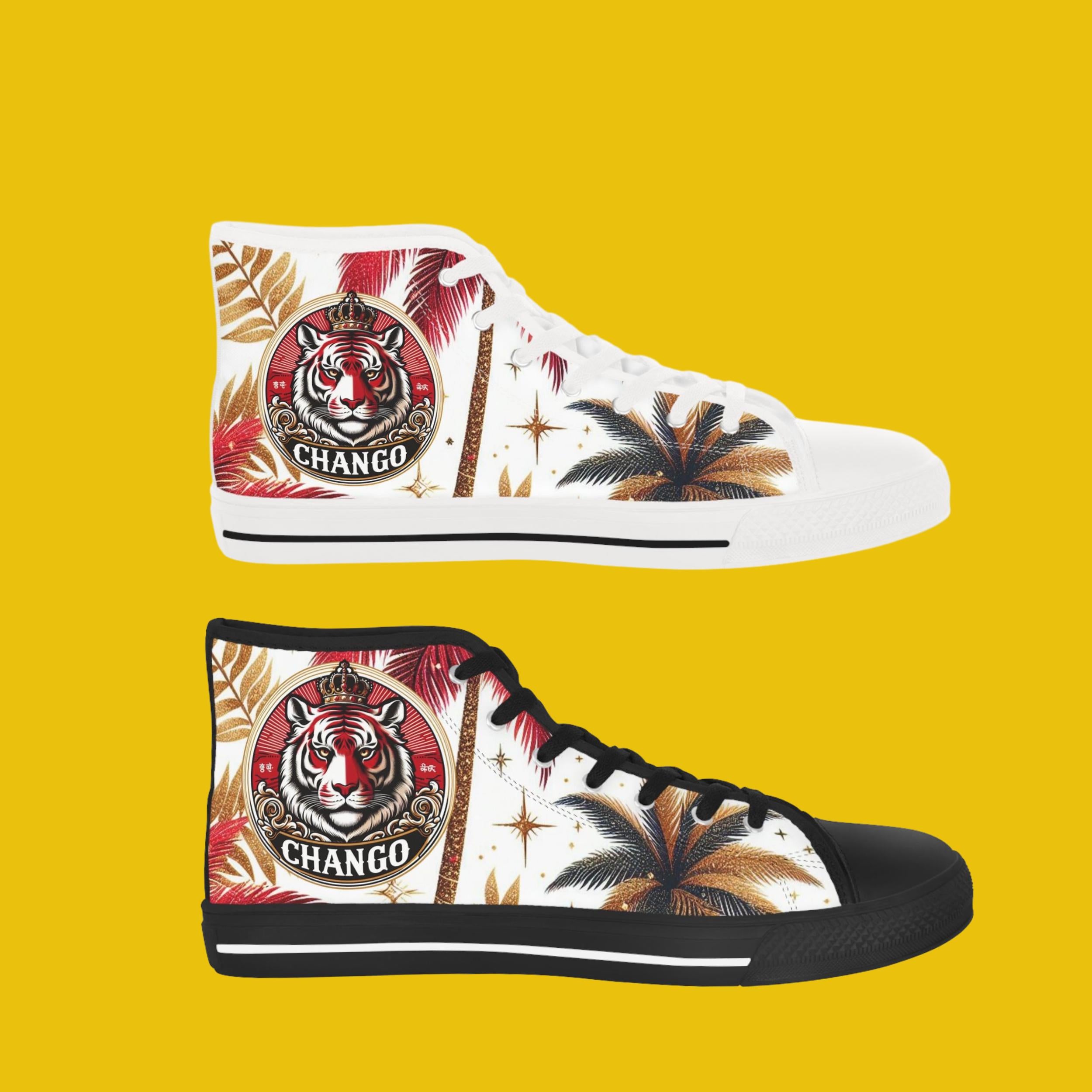 Orisha CHANGO Inspired High Top Stylish Sneakers! gift for Devotee of Godparent!
