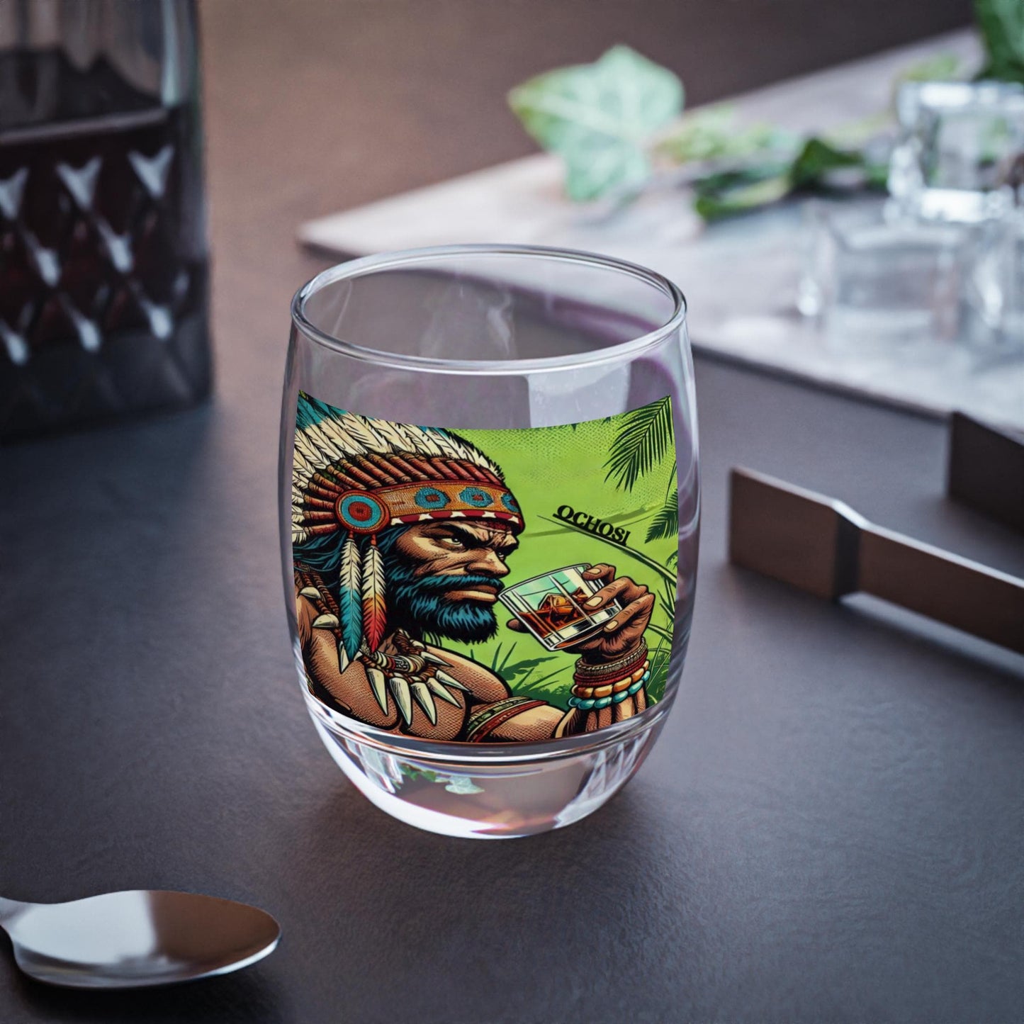 Ochosi “Cheers To” Whiskey Style Drinking Glass – Gift for Devotee or Godparent