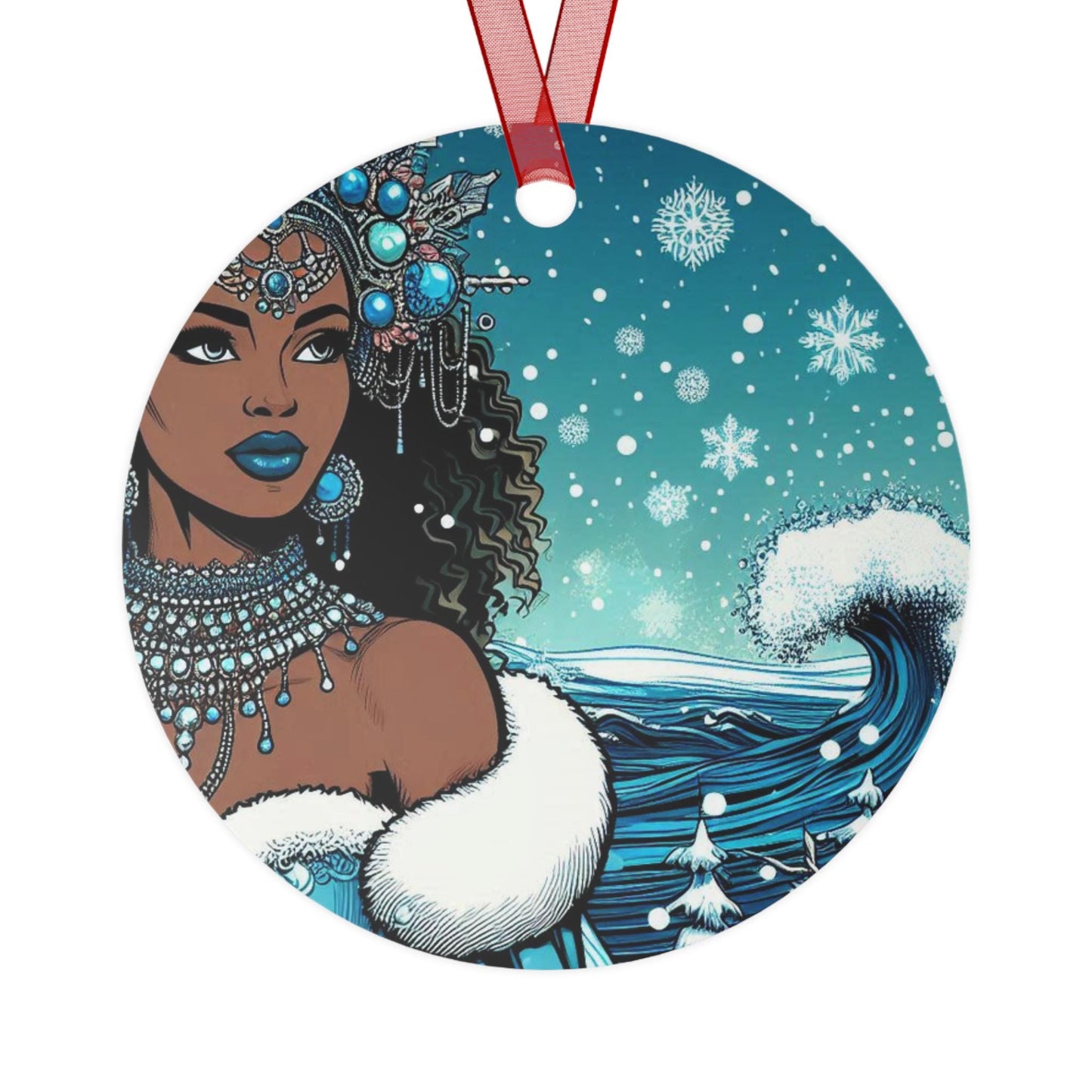 Maferefun YEMAYA Winter Ornament – Orisha Holiday Decor | Gift for Devotee or Godparent