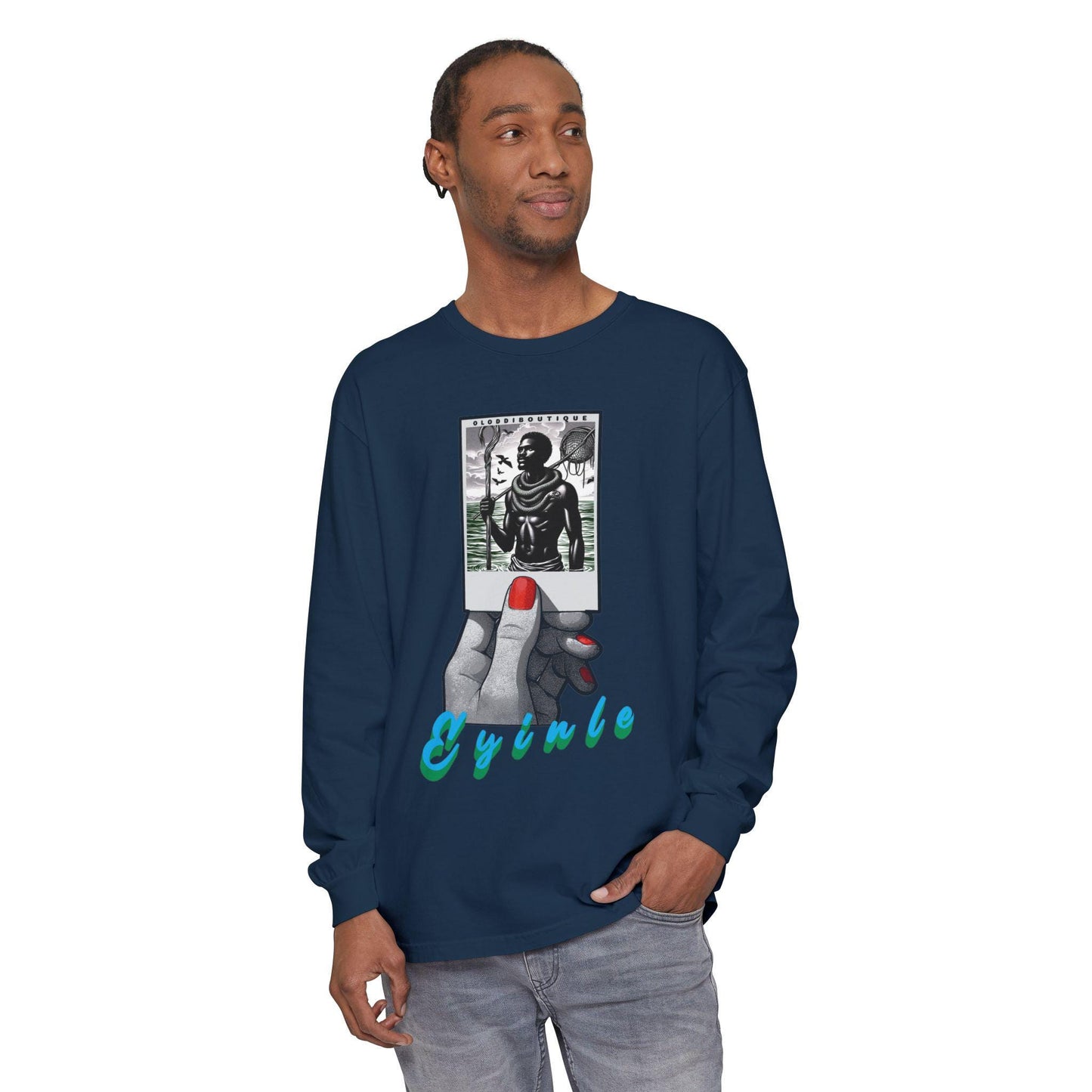 Polaroid Erinle (Eyinle) Long Sleeve Tee for Devotee & Godparent! Orisha Polaroid Collection