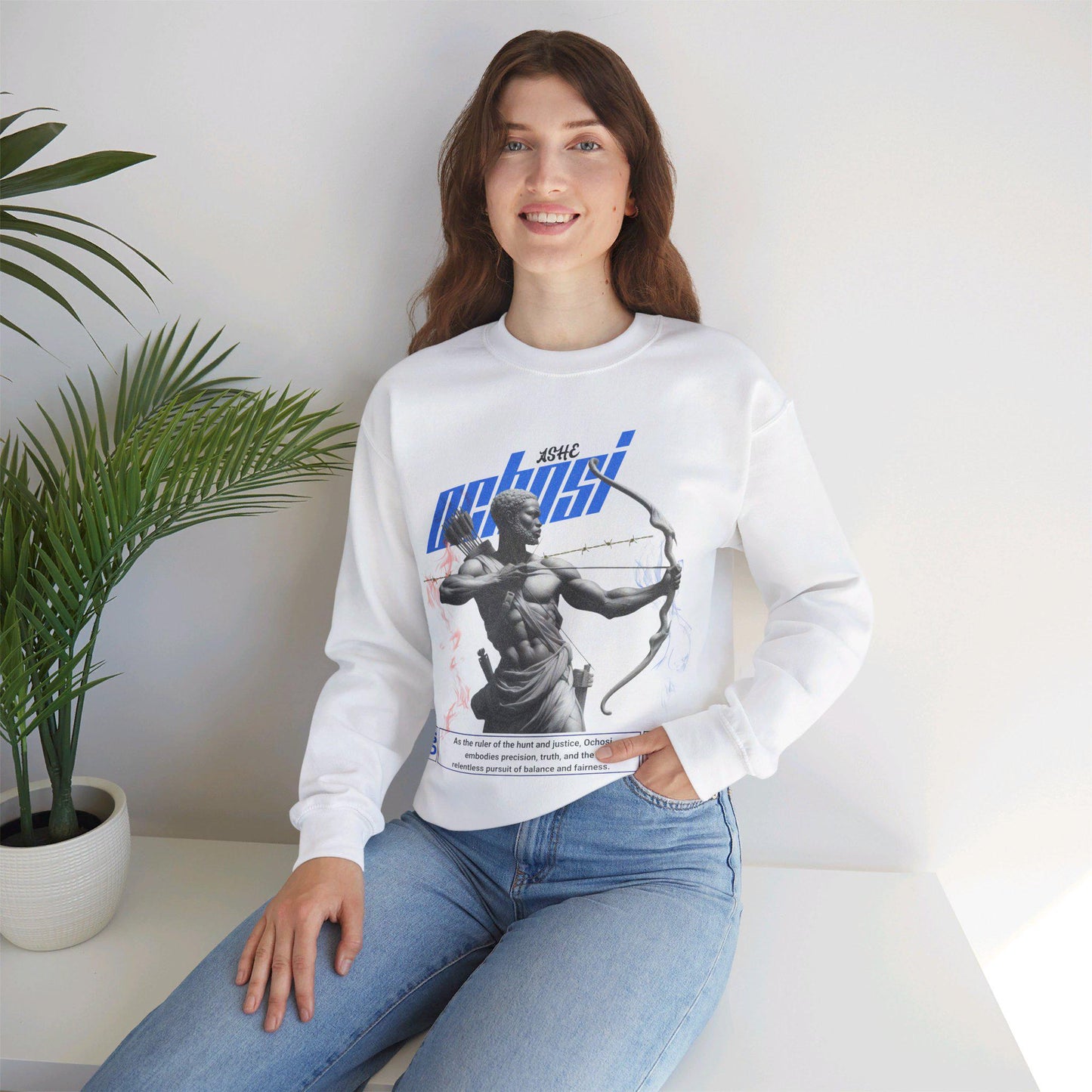 Orisha Ochosi “Marble Royalty” Sweatshirt – Ruler of the Hunt | Gift for Devotee or Godparent