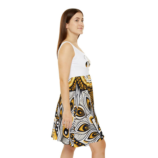 Maferefun OSHUN ladies Summer Skater style Dress! Gift for Devotee or Godparent! Ashe OSHUN Stylish Summer Dress!