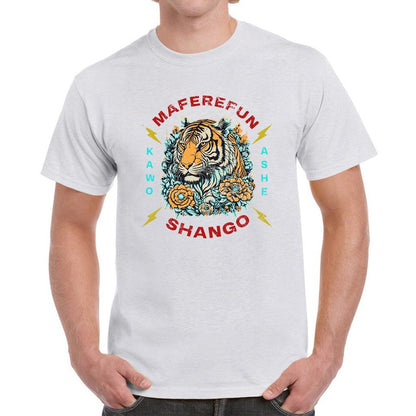 Maferefun SHANGO tiger and lightening Kawo Ashe Tshirt!