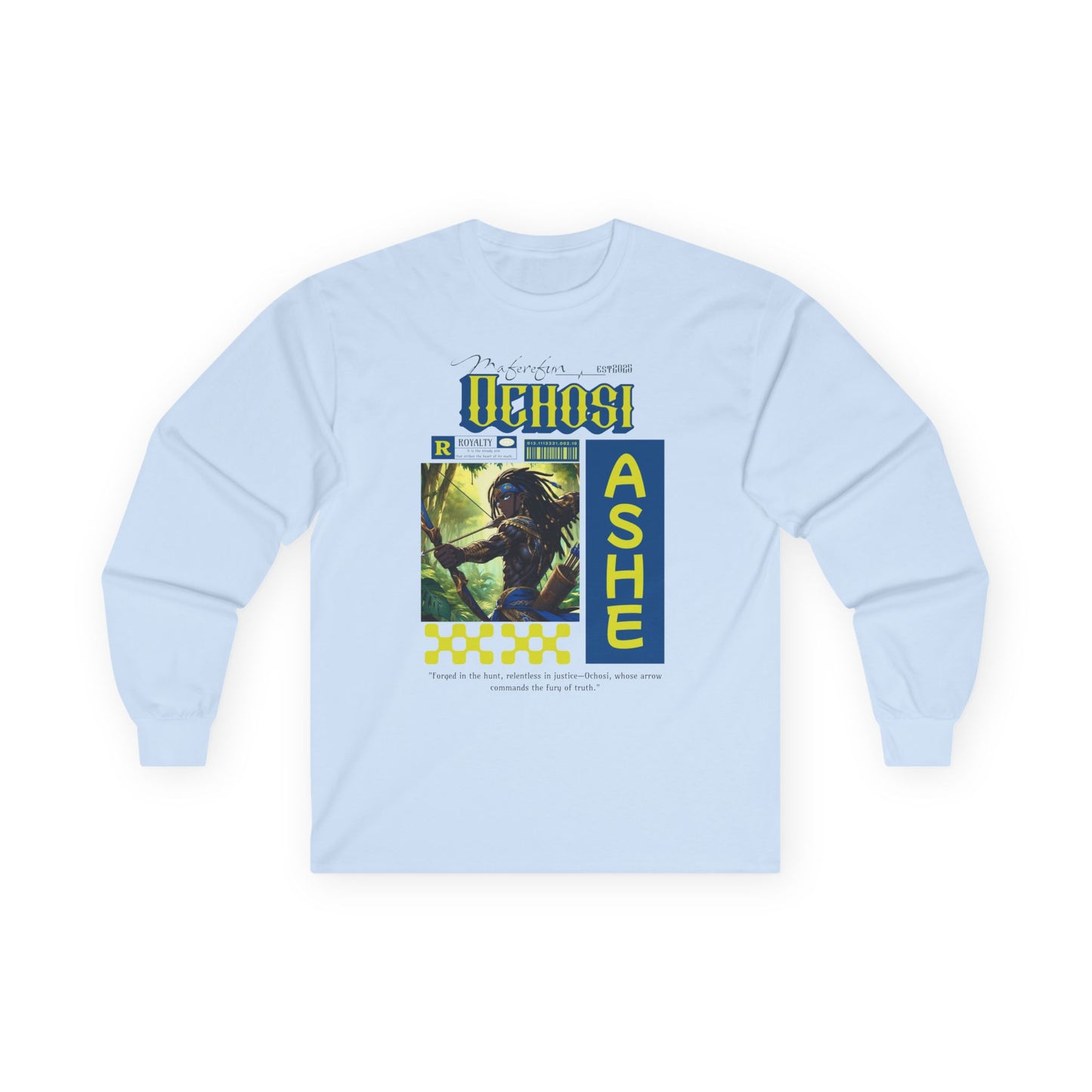 ANIME inspired Orisha OCHOSI Long Sleeve Tshirt! Gift For Devotee or Godparent!