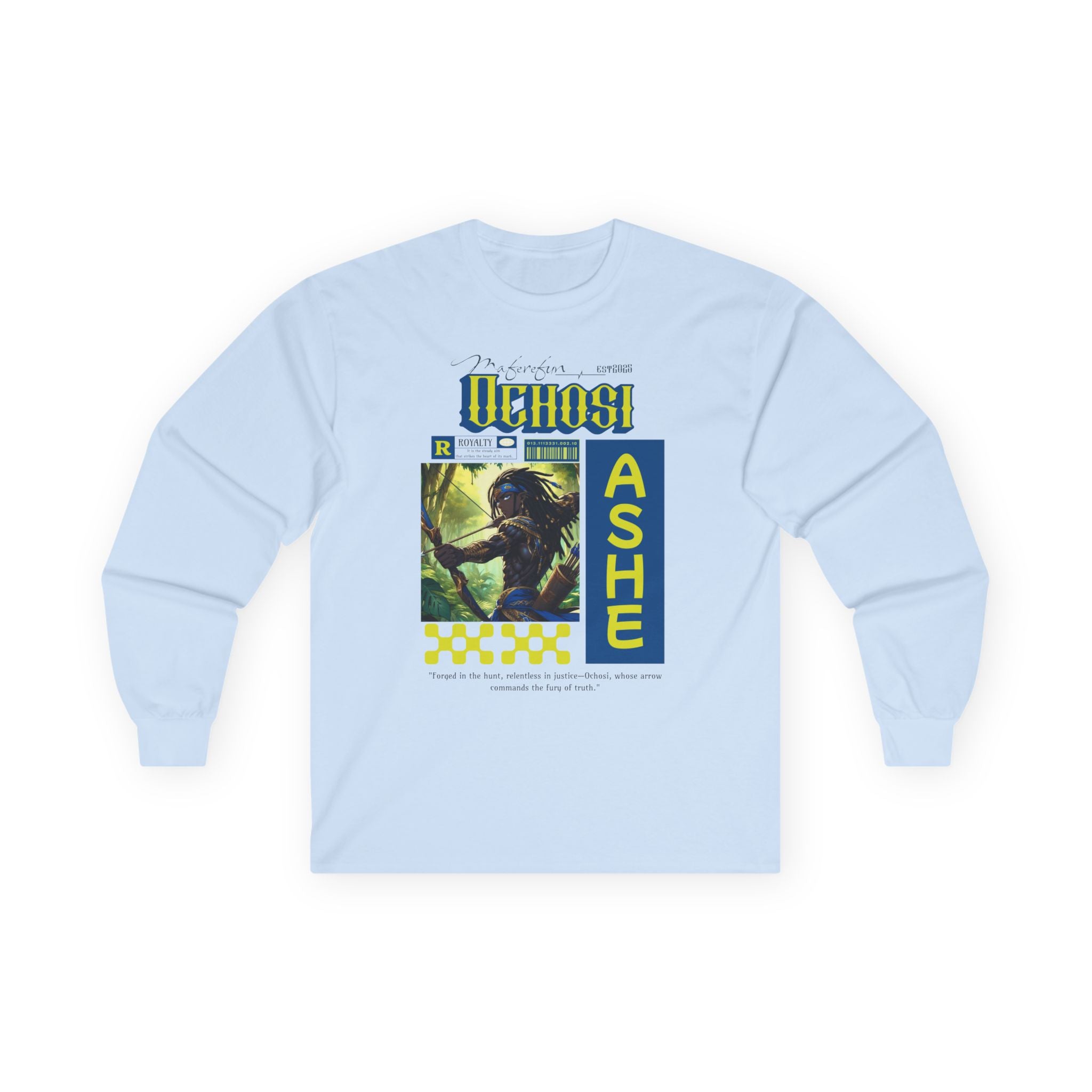 ANIME inspired Orisha OCHOSI Long Sleeve Tshirt! Gift For Devotee or Godparent!