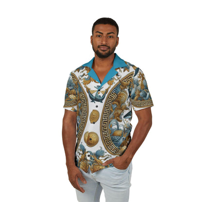 Orisha Olokun Hawaiian Style Button Down Shirt - Gift for Devotee or Godparent