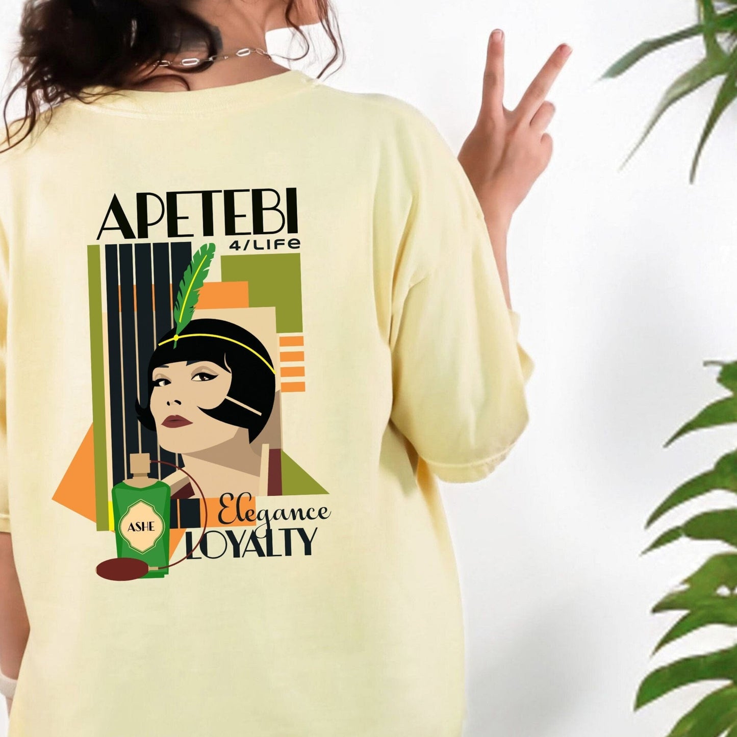 APETEBI "Loyalty and Elegance" Art deco Style Tshirt. Apetebi for Life Ashe Tee. Apetebi Orunla ladies tshirt