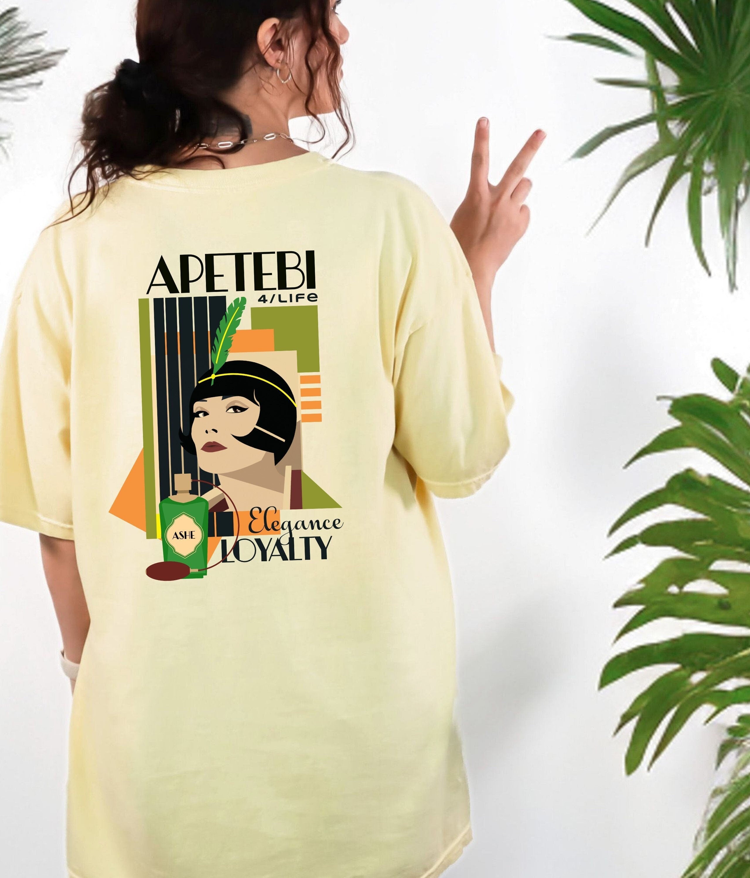 APETEBI "Loyalty and Elegance" Art deco Style Tshirt. Apetebi for Life Ashe Tee. Apetebi Orunla ladies tshirt