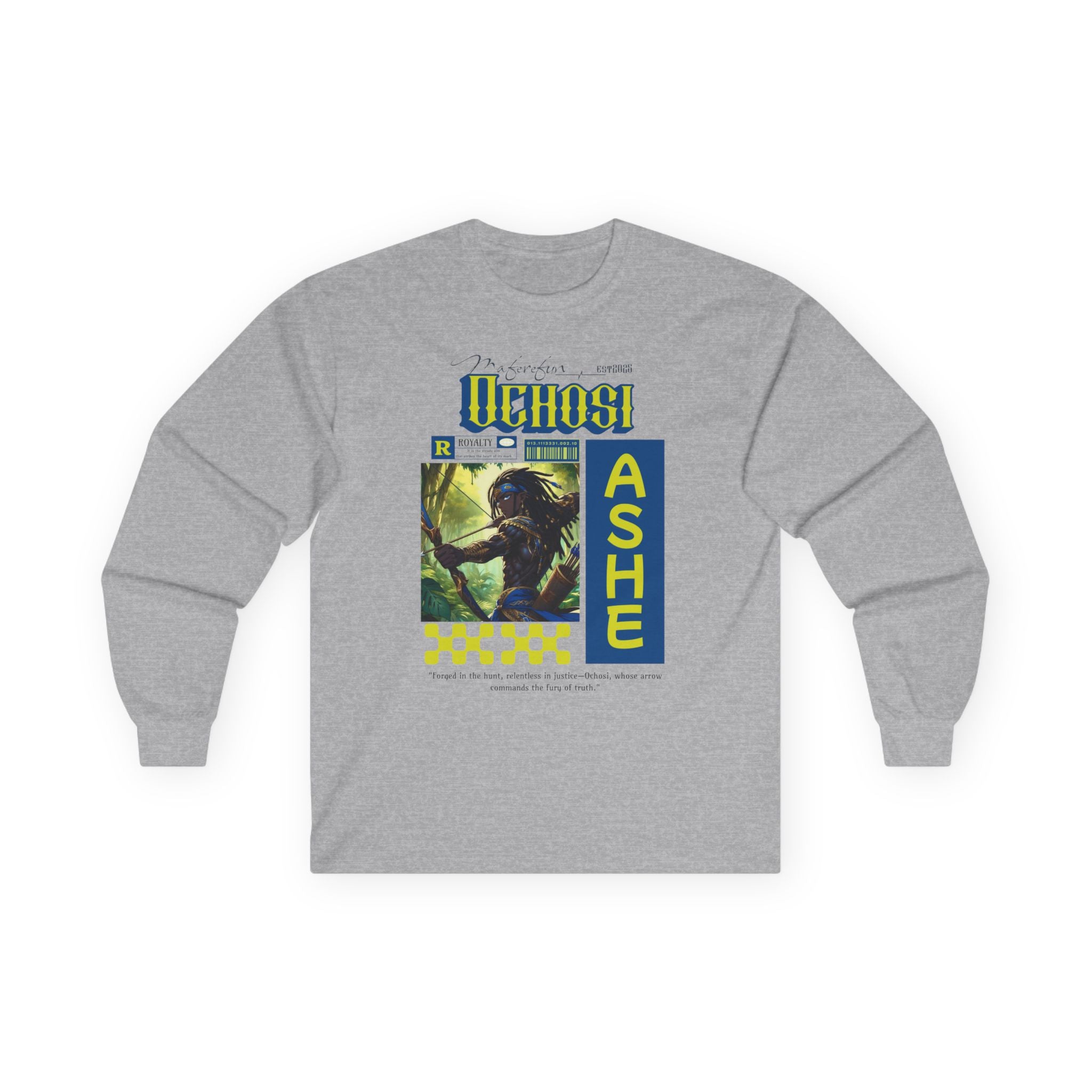 ANIME inspired Orisha OCHOSI Long Sleeve Tshirt! Gift For Devotee or Godparent!