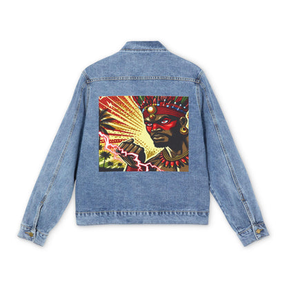 Orisha CHANGO Denim Pop Art Jean Jacket! Gift for Godparent or Devotee!
