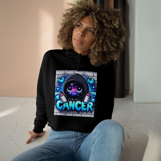 Cute Cancer Crop Hoodie - Zodiac Apparel, Astrology Gift, Trendy Women's Fashion, Horoscope Lover's Gift, Casual Wear